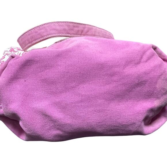 Lands End Canvas Tote Bag Boat Floral Toile Medium 16" Beach Travel Pink Pockets - Picture 5 of 16